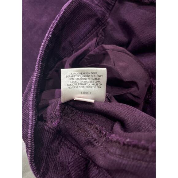 Eileen Fisher Petite Slim Plum Purple Corduroy Pants Sz 12P - Picture 7 of 7